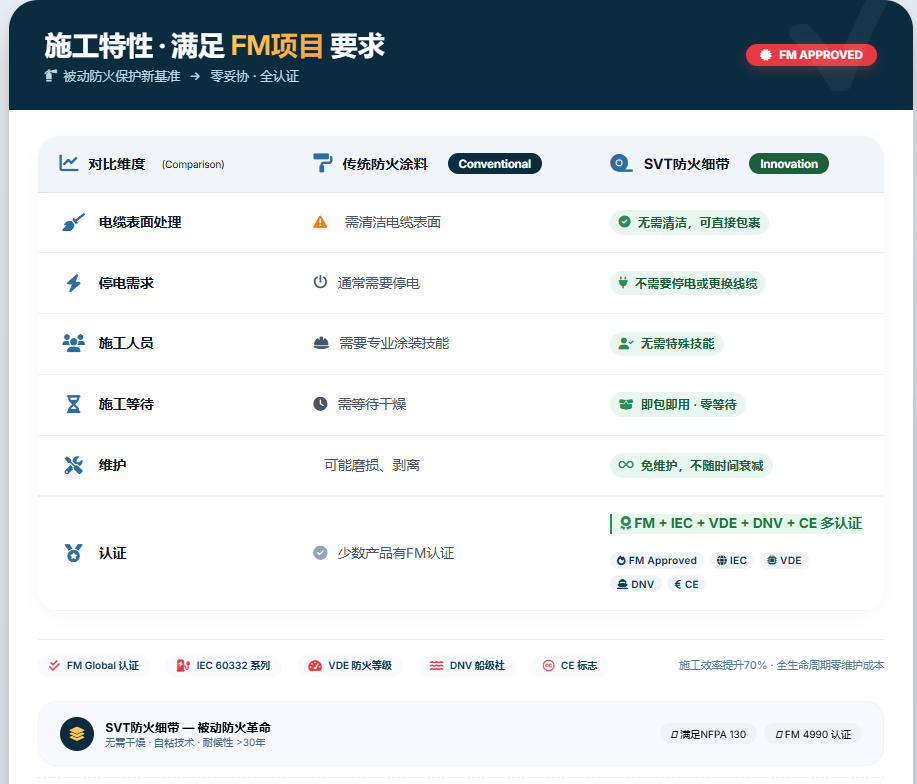 SVT Pyro-Safe 防火繃帶 —— FM認證體系下的線纜防火改造方案